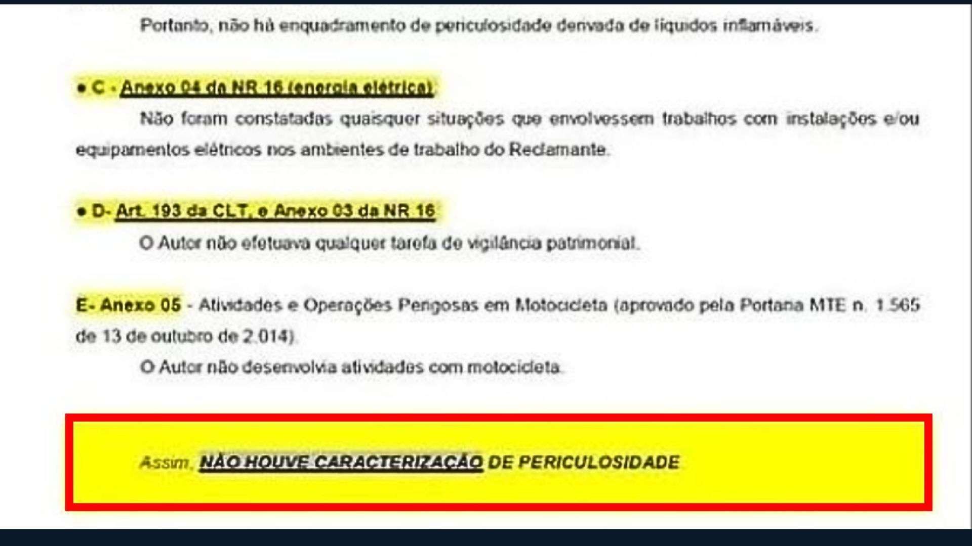 Trecho real do laudo técnico - Terminal de Contêineres